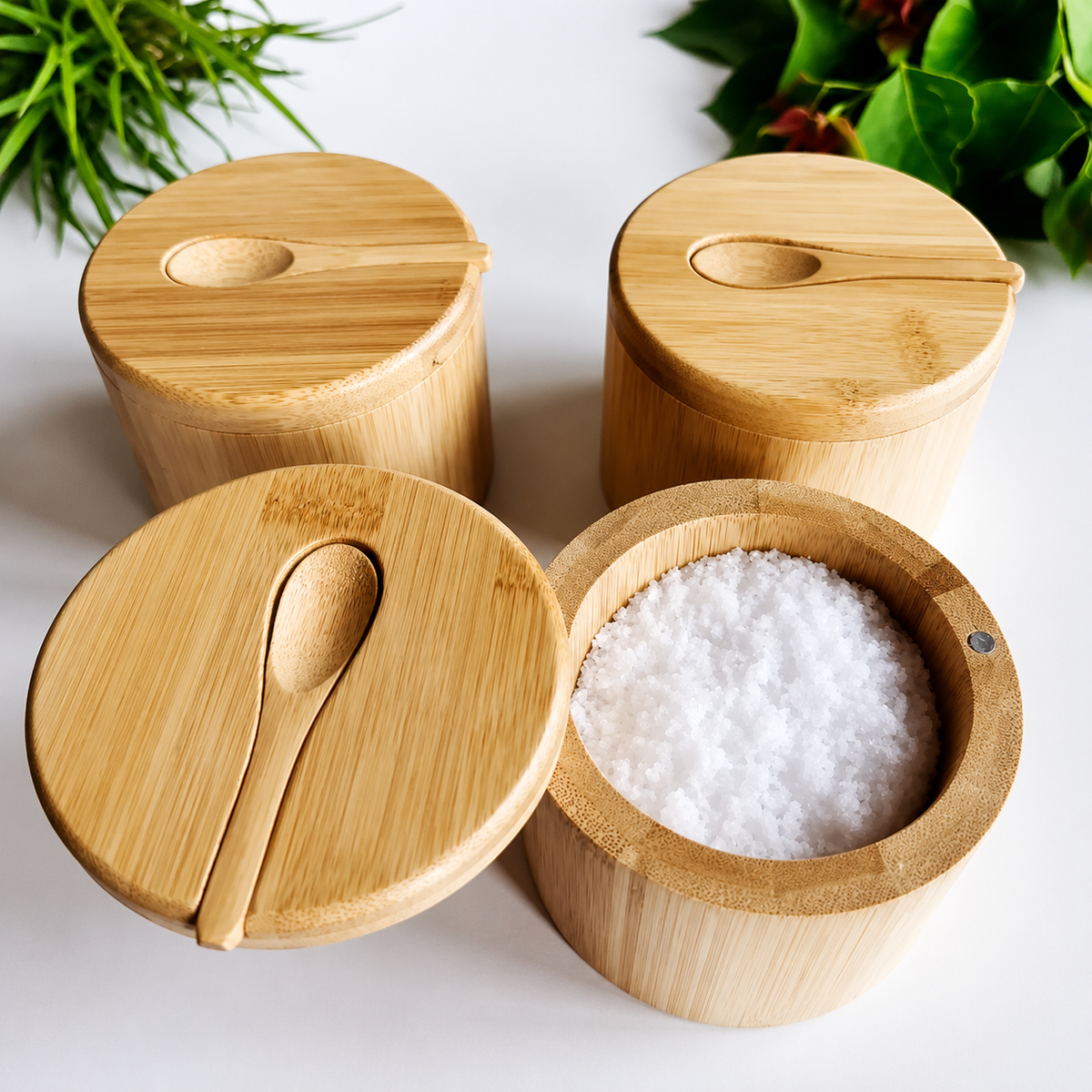 Bamboo Salt & Spice Cellar Set