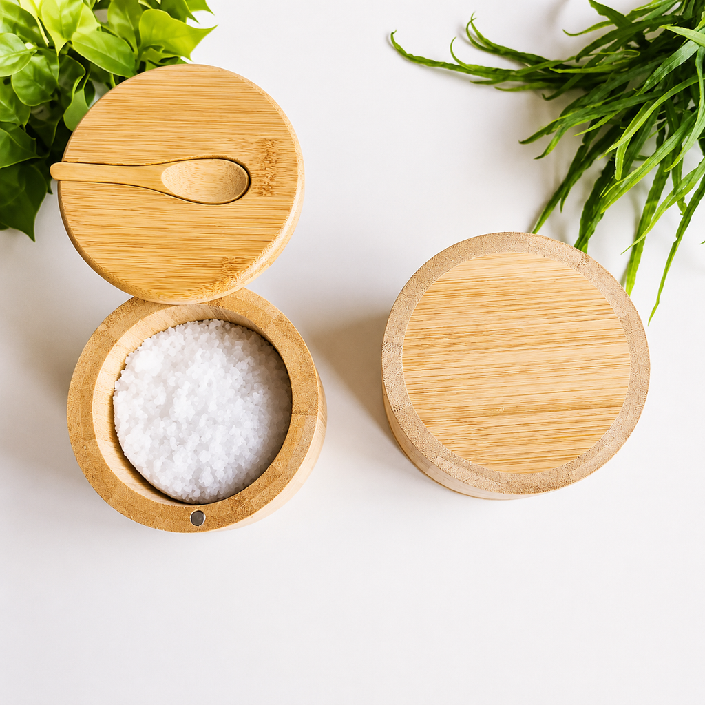 Bamboo Salt & Spice Cellar Set