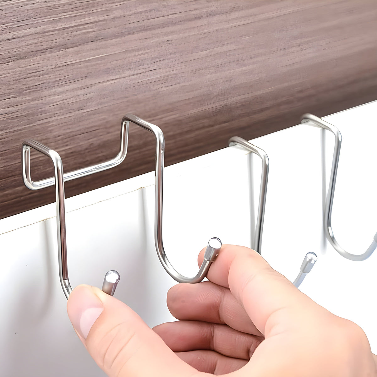 S-Shaped Over-Cabinet Hooks (Stainless Steel)