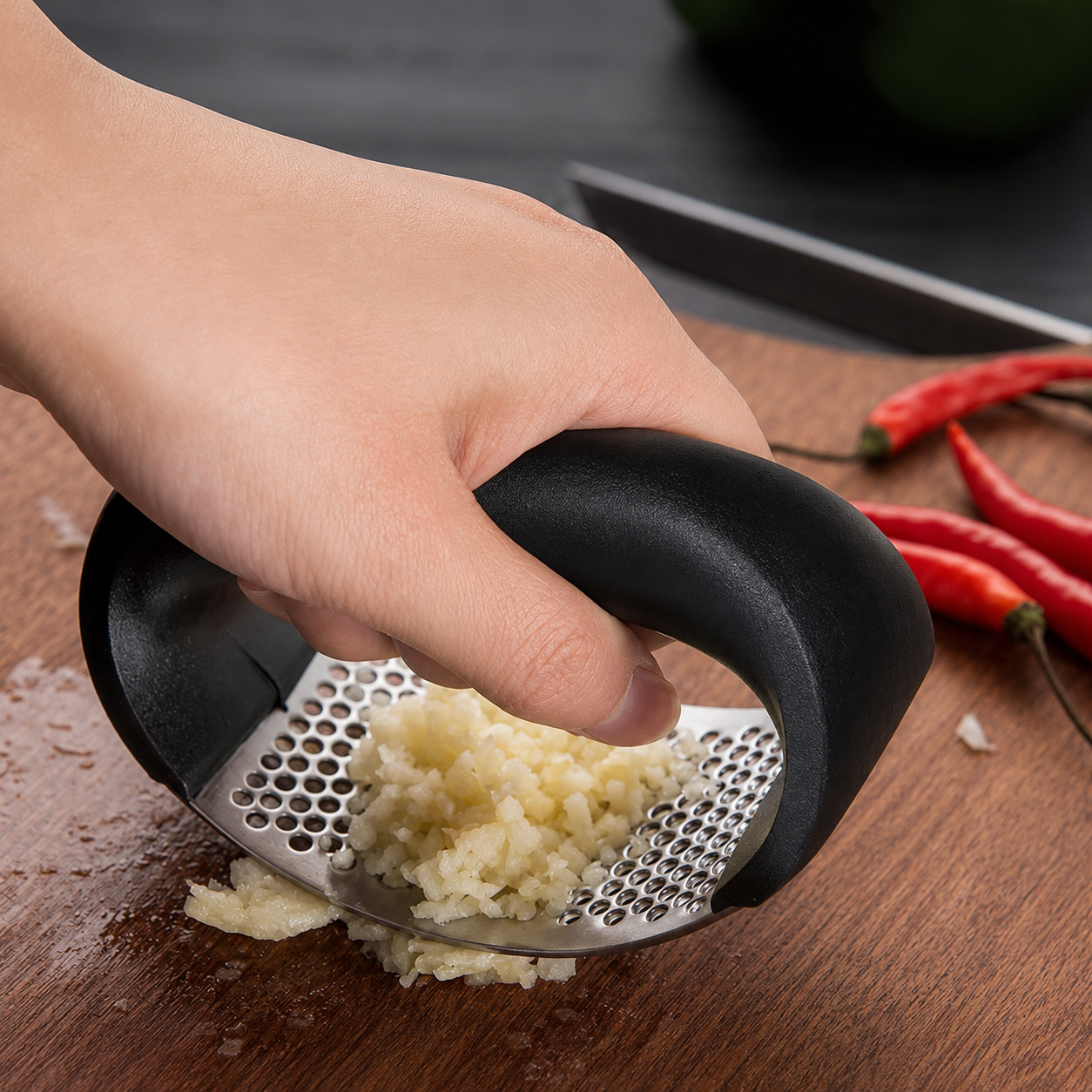 Stainless Steel Garlic Press & Mincer