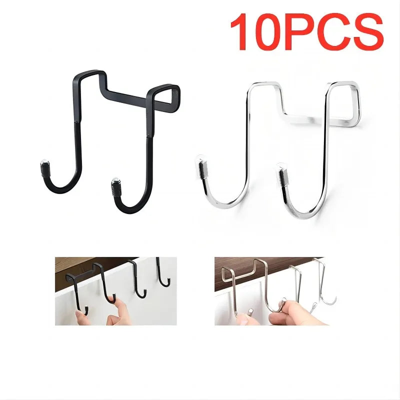 S-Shaped Over-Cabinet Hooks (Stainless Steel)
