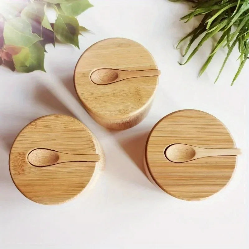 Bamboo Salt & Spice Cellar Set