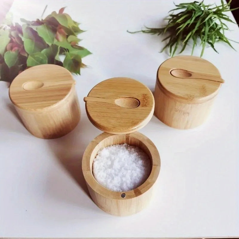 Bamboo Salt & Spice Cellar Set