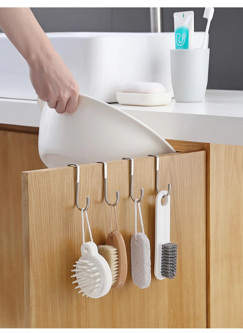 S-Shaped Over-Cabinet Hooks (Stainless Steel)