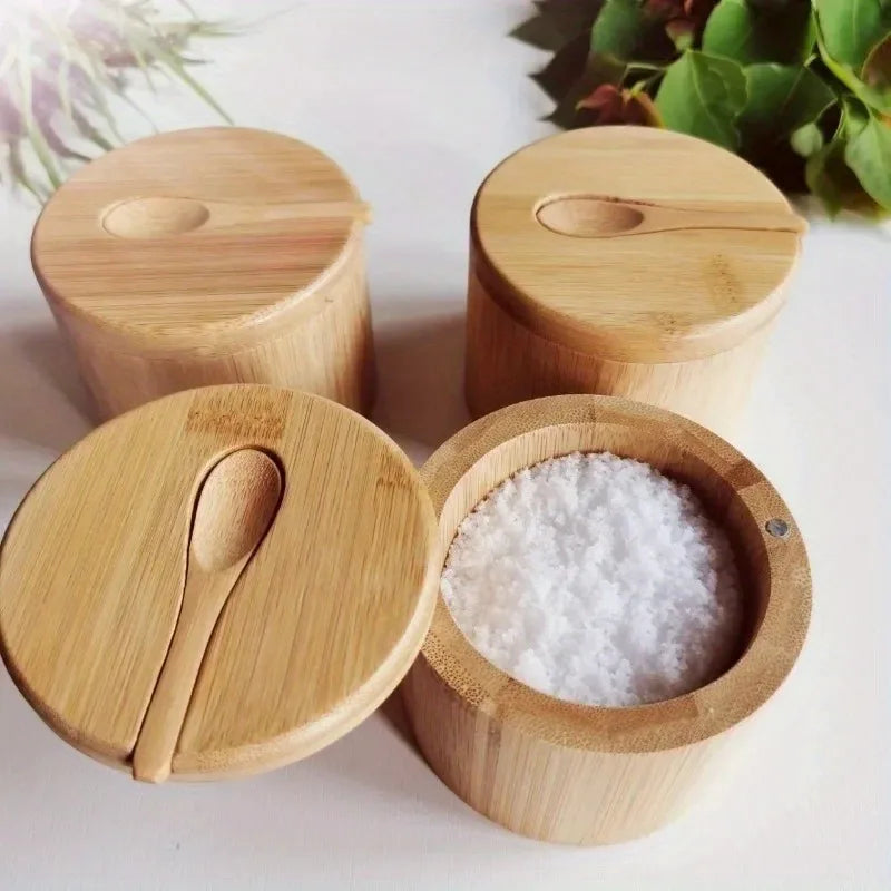 Bamboo Salt & Spice Cellar Set