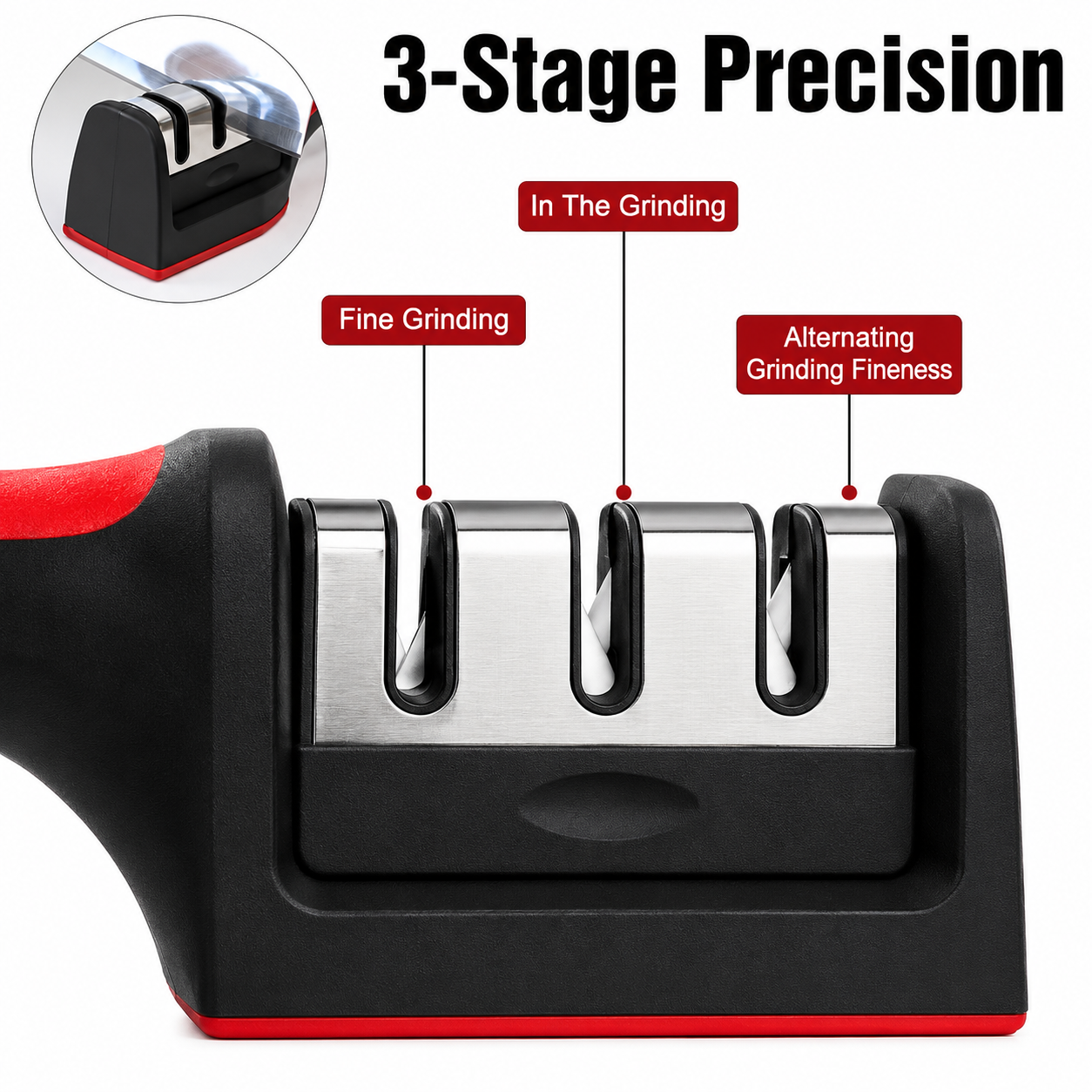 3-Stage Manual Knife Sharpener