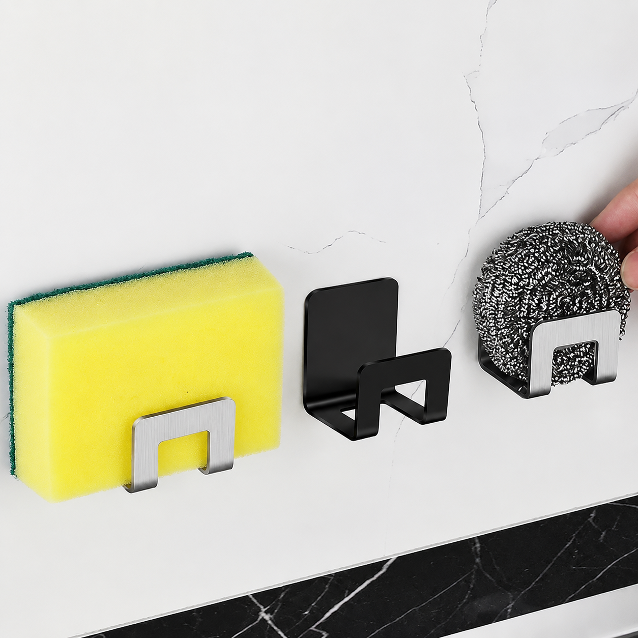 Adhesive Sink Sponge Holder Tray