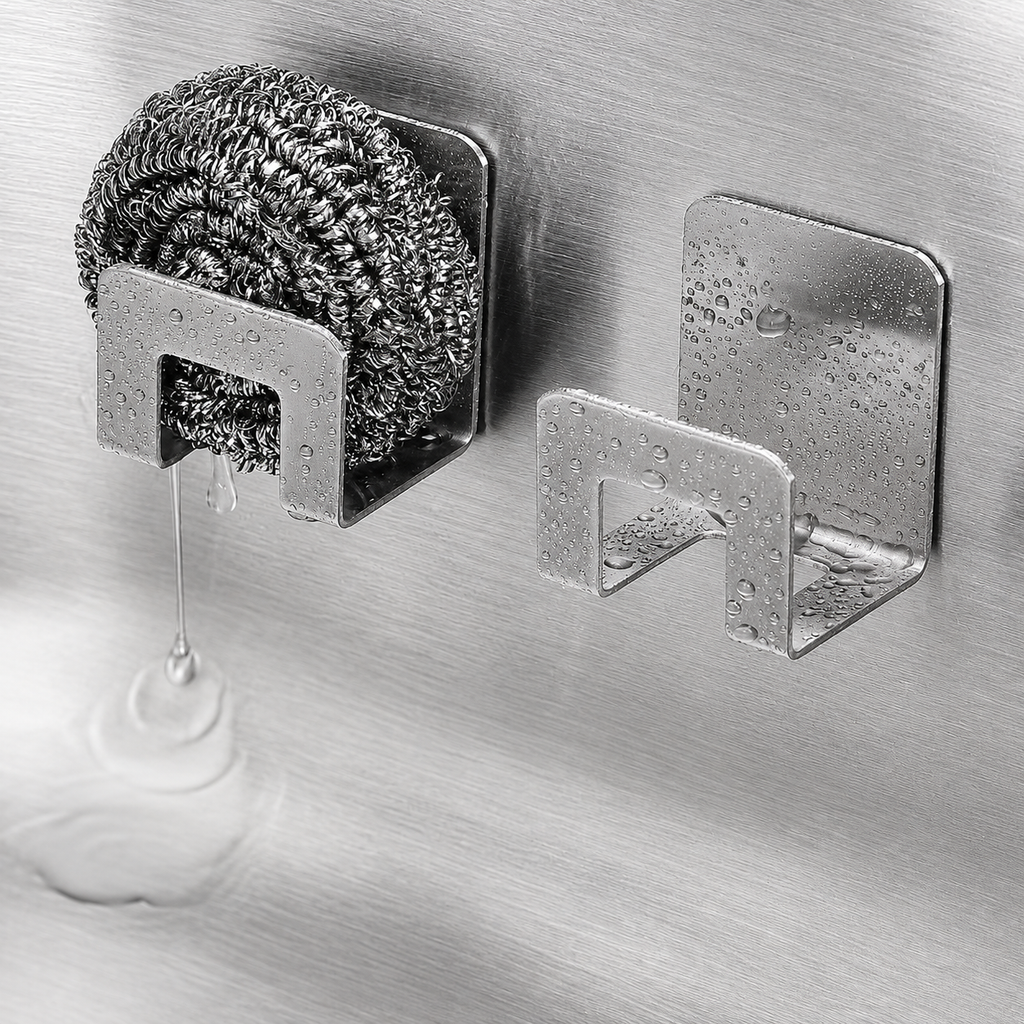 Adhesive Sink Sponge Holder Tray
